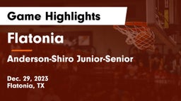Flatonia  vs Anderson-Shiro Junior-Senior  Game Highlights - Dec. 29, 2023