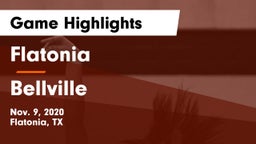 Flatonia  vs Bellville  Game Highlights - Nov. 9, 2020