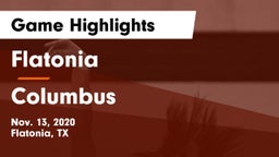 Flatonia  vs Columbus  Game Highlights - Nov. 13, 2020