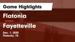 Flatonia  vs Fayetteville  Game Highlights - Dec. 1, 2020