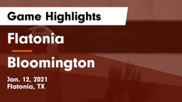 Flatonia  vs Bloomington  Game Highlights - Jan. 12, 2021