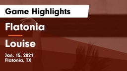 Flatonia  vs Louise Game Highlights - Jan. 15, 2021