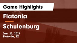 Flatonia  vs Schulenburg  Game Highlights - Jan. 22, 2021
