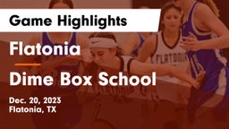 Flatonia  vs Dime Box School Game Highlights - Dec. 20, 2023