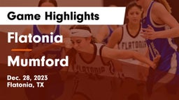 Flatonia  vs Mumford  Game Highlights - Dec. 28, 2023