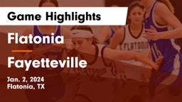 Flatonia  vs Fayetteville  Game Highlights - Jan. 2, 2024