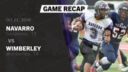 Recap: Navarro  vs. Wimberley  2016