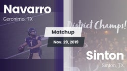 Matchup: Navarro  vs. Sinton  2019