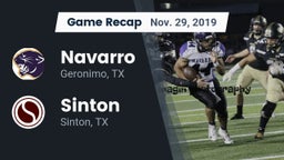 Recap: Navarro  vs. Sinton  2019