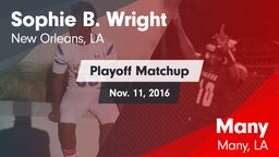 Matchup: Sophie B. Wright vs. Many  2016
