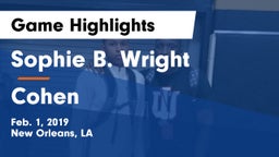 Sophie B. Wright  vs Cohen Game Highlights - Feb. 1, 2019