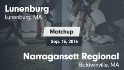 Matchup: Lunenburg High vs. Narragansett Regional  2016