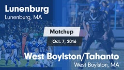 Matchup: Lunenburg High vs. West Boylston/Tahanto  2016
