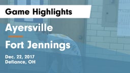 Ayersville  vs Fort Jennings  Game Highlights - Dec. 22, 2017