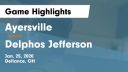 Ayersville  vs Delphos Jefferson  Game Highlights - Jan. 25, 2020