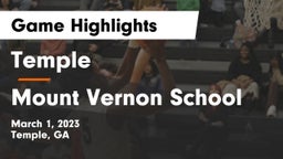 Temple  vs Mount Vernon School Game Highlights - March 1, 2023
