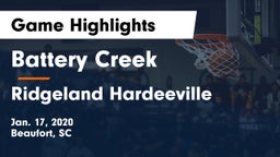 Battery Creek  vs Ridgeland Hardeeville  Game Highlights - Jan. 17, 2020