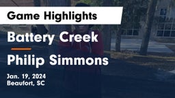 Battery Creek  vs Philip Simmons Game Highlights - Jan. 19, 2024