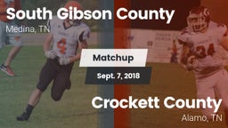 Matchup: South Gibson County vs. Crockett County  2018