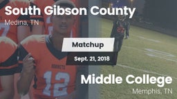 Matchup: South Gibson County vs. Middle College  2018