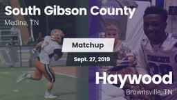 Matchup: South Gibson County vs. Haywood  2019