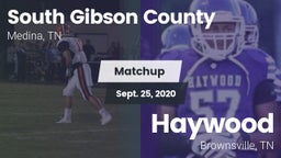 Matchup: South Gibson County vs. Haywood  2020