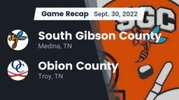 Recap: South Gibson County  vs. Obion County  2022