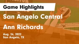 San Angelo Central  vs Ann Richards  Game Highlights - Aug. 26, 2022