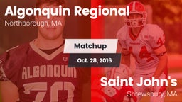 Matchup: Algonquin Regional vs. Saint John's  2016
