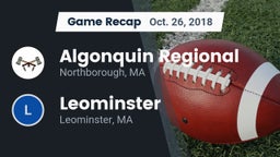 Recap: Algonquin Regional  vs. Leominster  2018
