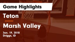 Teton  vs Marsh Valley  Game Highlights - Jan. 19, 2018