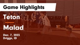 Teton  vs Malad  Game Highlights - Dec. 7, 2023