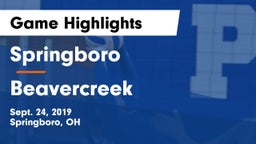 Springboro  vs Beavercreek  Game Highlights - Sept. 24, 2019
