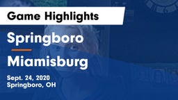 Springboro  vs Miamisburg  Game Highlights - Sept. 24, 2020