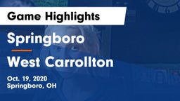 Springboro  vs West Carrollton Game Highlights - Oct. 19, 2020