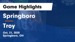 Springboro  vs Troy  Game Highlights - Oct. 21, 2020
