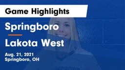 Springboro  vs Lakota West  Game Highlights - Aug. 21, 2021