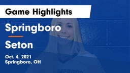 Springboro  vs Seton  Game Highlights - Oct. 4, 2021