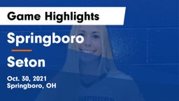 Springboro  vs Seton  Game Highlights - Oct. 30, 2021