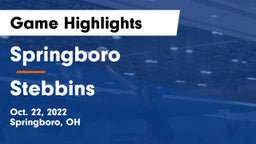 Springboro  vs Stebbins  Game Highlights - Oct. 22, 2022