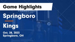 Springboro  vs Kings  Game Highlights - Oct. 28, 2023