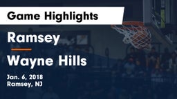 Ramsey  vs Wayne Hills Game Highlights - Jan. 6, 2018
