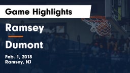 Ramsey  vs Dumont  Game Highlights - Feb. 1, 2018