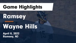 Ramsey  vs Wayne Hills  Game Highlights - April 8, 2022