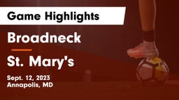 Broadneck  vs St. Mary's  Game Highlights - Sept. 12, 2023
