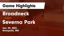 Broadneck  vs Severna Park  Game Highlights - Jan. 20, 2023