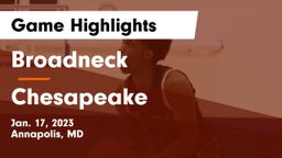 Broadneck  vs Chesapeake  Game Highlights - Jan. 17, 2023