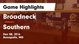 Broadneck  vs Southern  Game Highlights - Dec 08, 2016