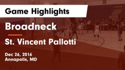 Broadneck  vs St. Vincent Pallotti  Game Highlights - Dec 26, 2016