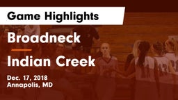 Broadneck  vs Indian Creek  Game Highlights - Dec. 17, 2018